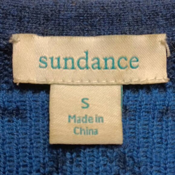 Sundance Galaxy Delight Surplice Sweater S Blue Merino Wool Blend Faux Wrap - Picture 4 of 8